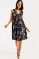 ÇİÇEK DESENLİ KOLSUZ ELBİSE