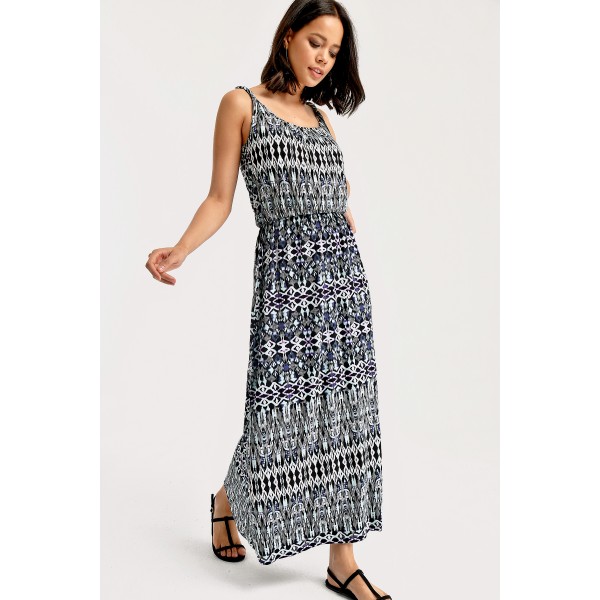 ASKILI DESENLİ ELBİSE