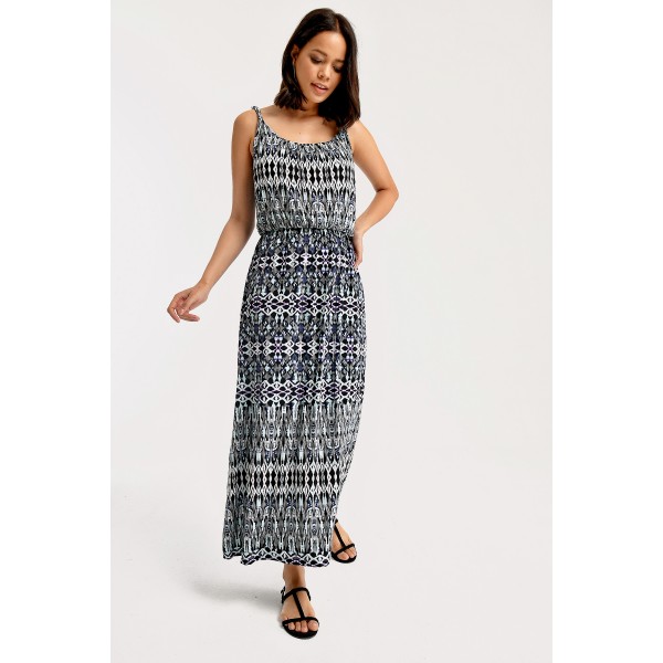 ASKILI DESENLİ ELBİSE