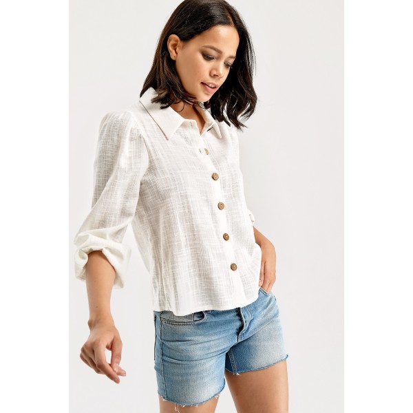 KOLLARI LASTİKLİ GÖMLEK