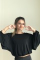 OVERSİZE KOLU LASTİKLİ OMUZU BÜZGÜLÜ BELİ LASTİKLİ BLUZ