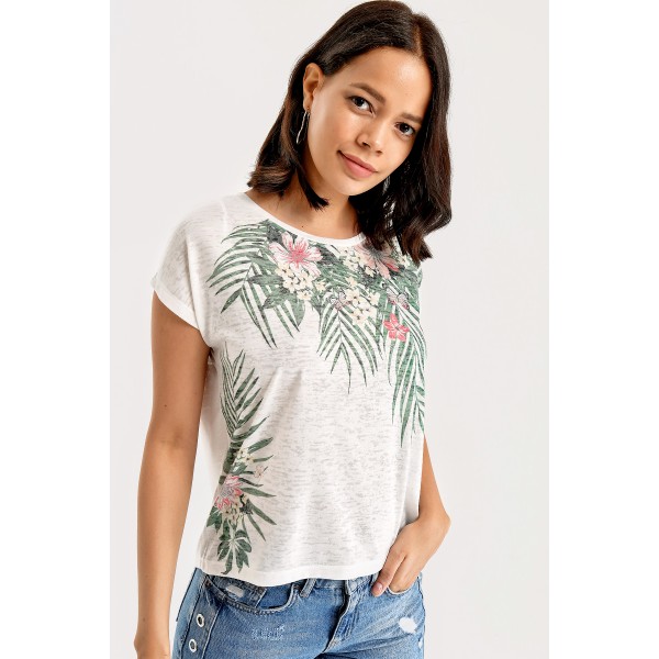 TROPİK DESENLİ BLUZ