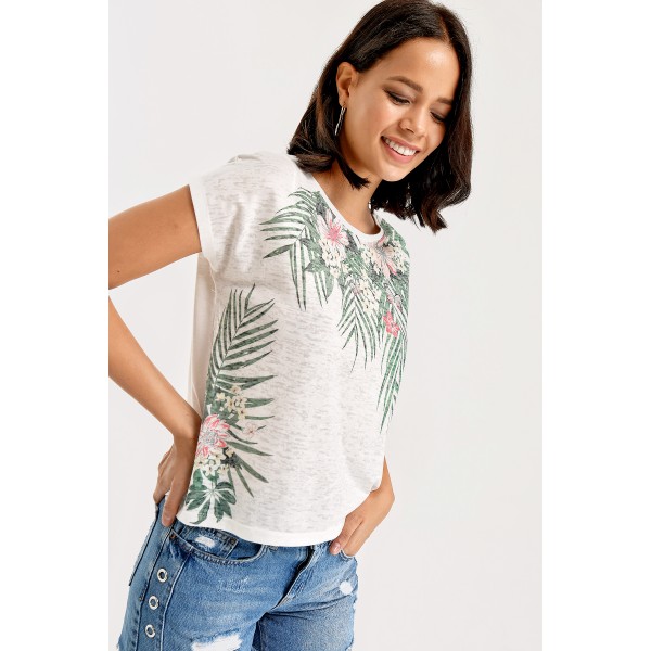 TROPİK DESENLİ BLUZ