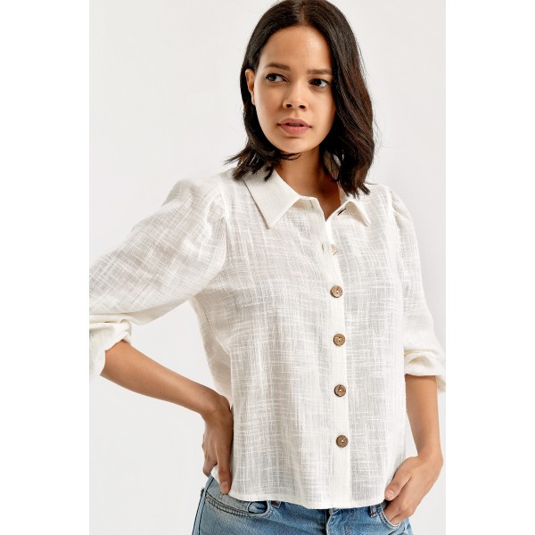 KOLLARI LASTİKLİ GÖMLEK